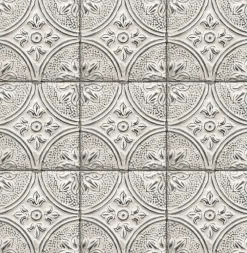 Brewster 2766-23763 Houston White Tin Tile Wallpaper