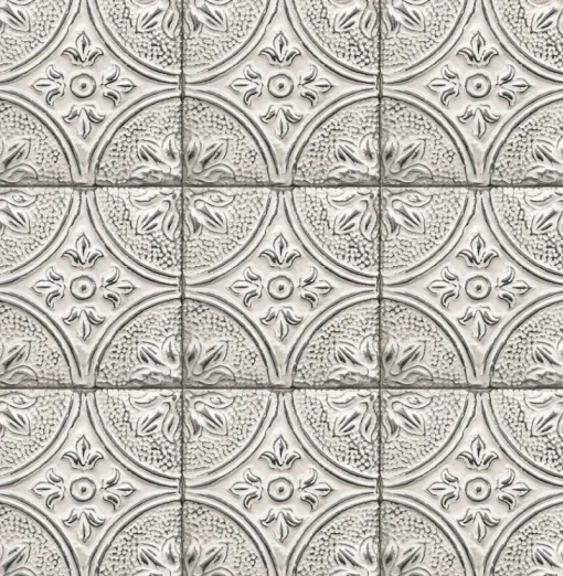 Brewster 2766-23763 Houston White Tin Tile Wallpaper