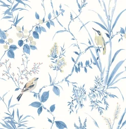 Brewster 3123-24170 Imperial Garden Blue Botanical Wallpaper