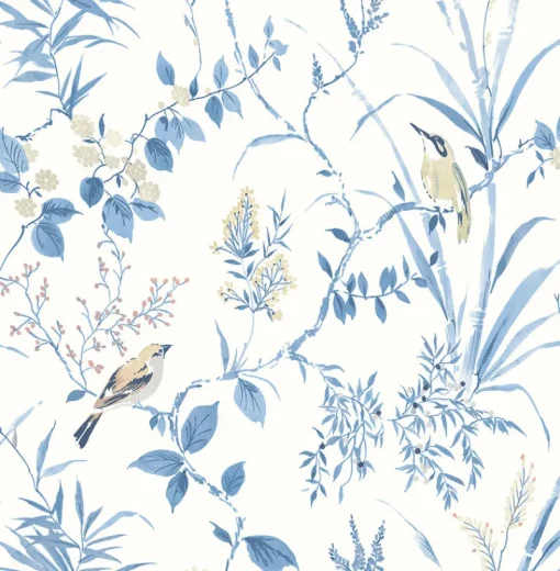 Brewster 3123-24170 Imperial Garden Blue Botanical Wallpaper