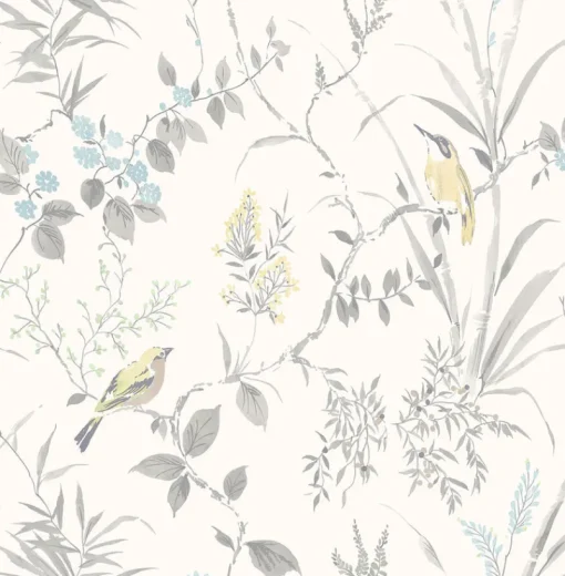 Brewster 2904-24172 Imperial Garden Light Grey Botanical Wallpaper