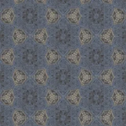 Brewster 376093 Indigo Boho Flower Wallpaper Mural