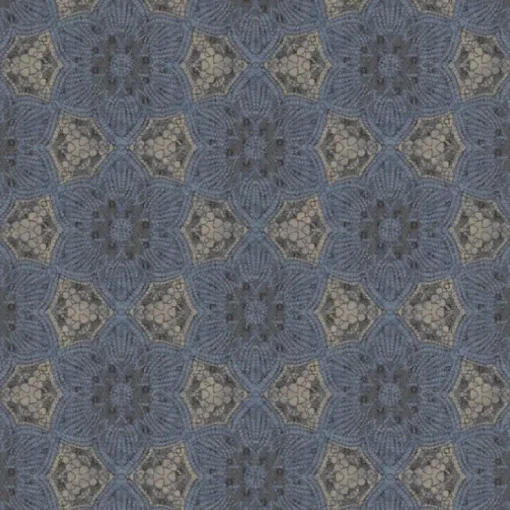 Brewster 376093 Indigo Boho Flower Wallpaper Mural