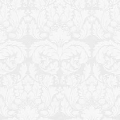 Brewster 4000-95135-1 Jan White Damask Paintable Wallpaper