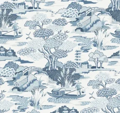 Brewster/ASP 2901-87507 Joy De Vie Blue Toile Wallpaper