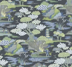 Brewster/ASP 2901-87510 Joy De Vie Indigo Toile Wallpaper