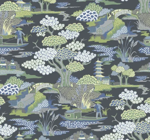 Brewster/ASP 2901-87510 Joy De Vie Indigo Toile Wallpaper