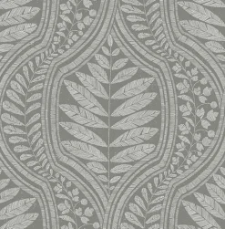 Brewster/ASP 2964-25951 Juno Dark Grey Ogee Wallpaper