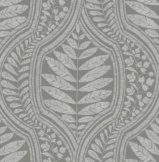 Brewster/ASP 2964-25951 Juno Dark Grey Ogee Wallpaper