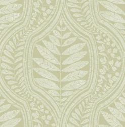 Brewster/ASP 2964-25952 Juno Green Ogee Wallpaper