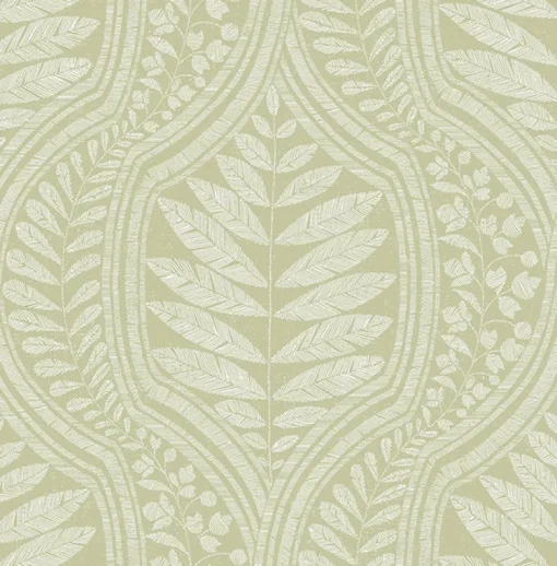 Brewster/ASP 2964-25952 Juno Green Ogee Wallpaper