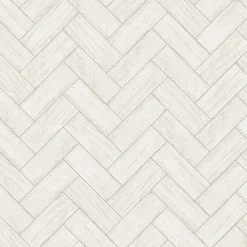 Brewster 3122-10100 Kaliko White Wood Herringbone Wallpaper