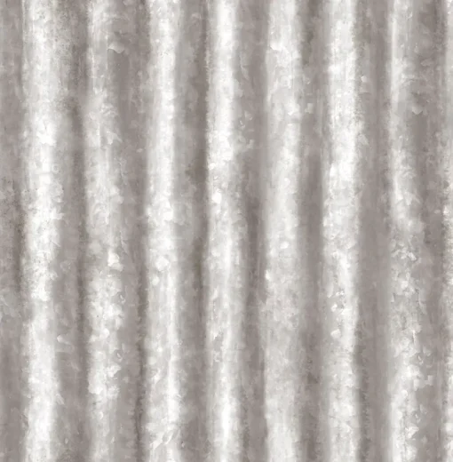 Brewster/ASP 2922-22336 Kirkland Silver Corrugated Metal Wallpaper