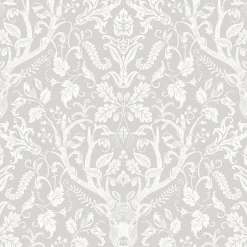 Brewster 3118-12701 Kiwassa Taupe Antler Damask Wallpaper