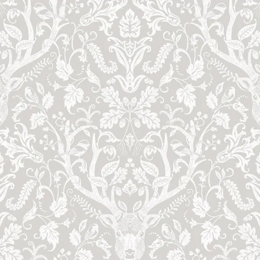 Brewster 3118-12701 Kiwassa Taupe Antler Damask Wallpaper