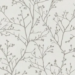 Brewster/ASP 4019-86453 Koura Silver Budding Branches Wallpaper