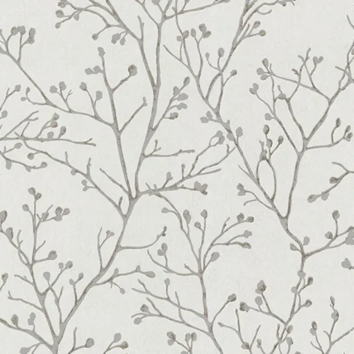 Brewster/ASP 4019-86453 Koura Silver Budding Branches Wallpaper