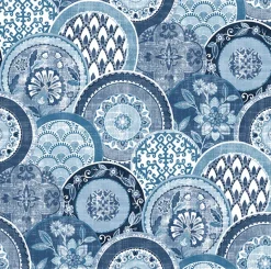Brewster/ASP 2744-24148 Laguna Blue Plate Wallpaper