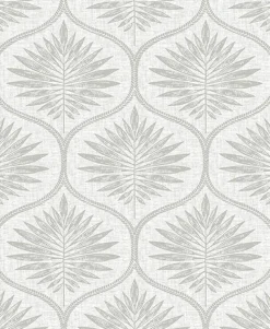Brewster/ASP 2861-25720 Laurel Light Grey Ogee Wallpaper