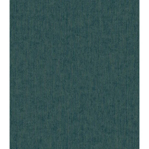 Brewster 307321 Leonardo Teal Flock Stripe Wallpaper
