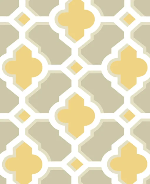 Brewster/ASP 2744-24124 Lido Mustard Quatrefoil Wallpaper