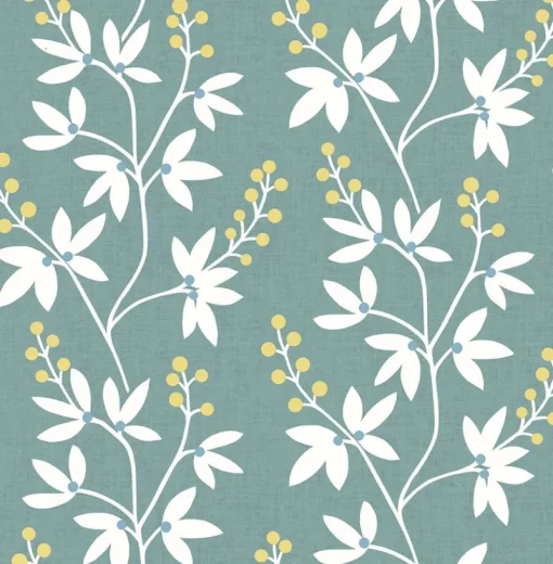 Brewster/ASP 2901-25440 Linnea Elsa Teal Botanical Trail Wallpaper