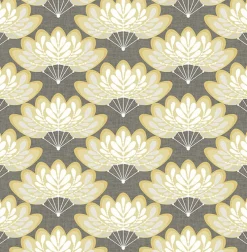 Brewster/ASP 2861-25754 Lotus Mustard Floral Fans Wallpaper