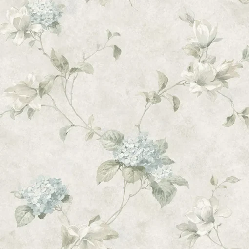Brewster 3123-76306 Magnolia Light Blue Hydrangea Trail Wallpaper