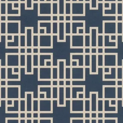 Brewster 4035-409253 Mana Navy Trellis Wallpaper