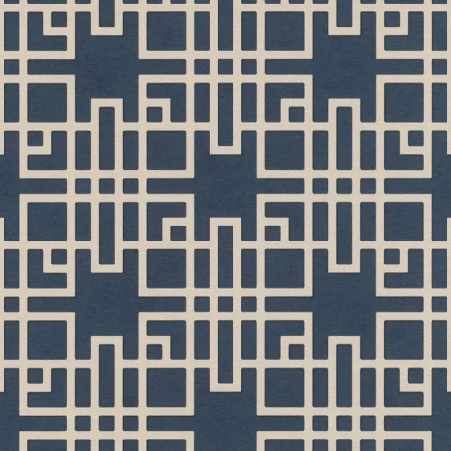 Brewster 4035-409253 Mana Navy Trellis Wallpaper