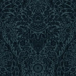 Brewster/ASP 2973-87367 Maris Indigo Flock Damask Wallpaper