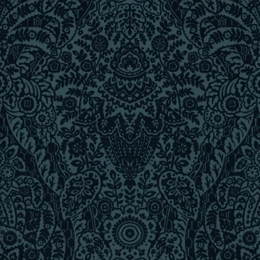 Brewster/ASP 2973-87367 Maris Indigo Flock Damask Wallpaper