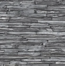 Brewster/ASP 2922-22352 McGuire Grey Stacked Slate Wallpaper