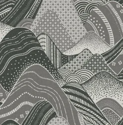 Brewster/ASP 2764-24331 Meru Dark Grey Mountain Wallpaper