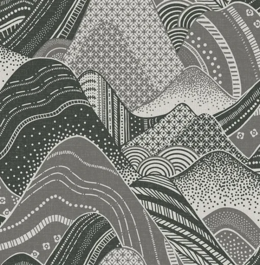 Brewster/ASP 2764-24331 Meru Dark Grey Mountain Wallpaper