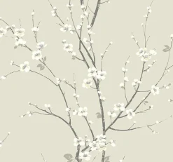 Brewster/ASP 2927-81805 Monterey Ivory Floral Branch Wallpaper