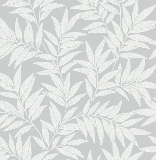 Brewster/ASP 2970-26124 Morris Light Grey Leaf Wallpaper