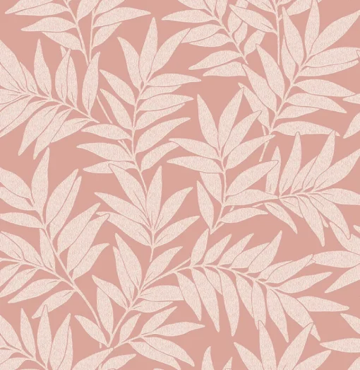 Brewster/ASP 2970-26121 Morris Pink Leaf Wallpaper