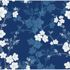 Brewster/ASP 2973-90104 Nicolette Navy Floral Trail Wallpaper