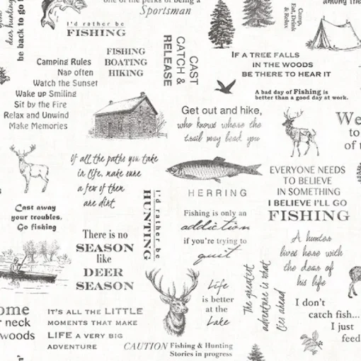 Brewster 3118-01475 North Hills Black Camping Quotes Wallpaper