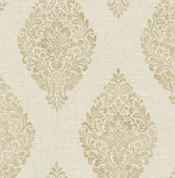 Brewster 2834-25043 Pascale Gold Medallion Wallpaper