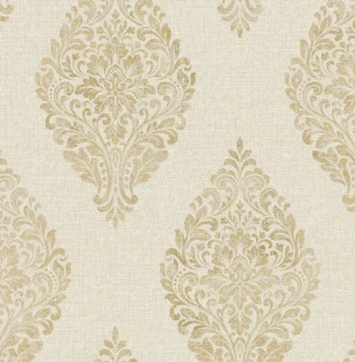 Brewster 2834-25043 Pascale Gold Medallion Wallpaper