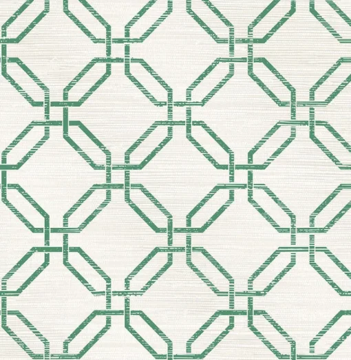 Brewster 2766-24409 Phaius Green Trellis Wallpaper