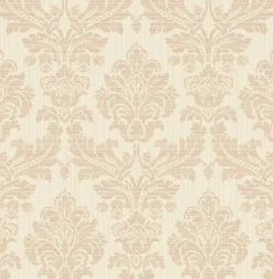 Brewster 2834-25060 Piers Rose Gold Texture Damask Wallpaper
