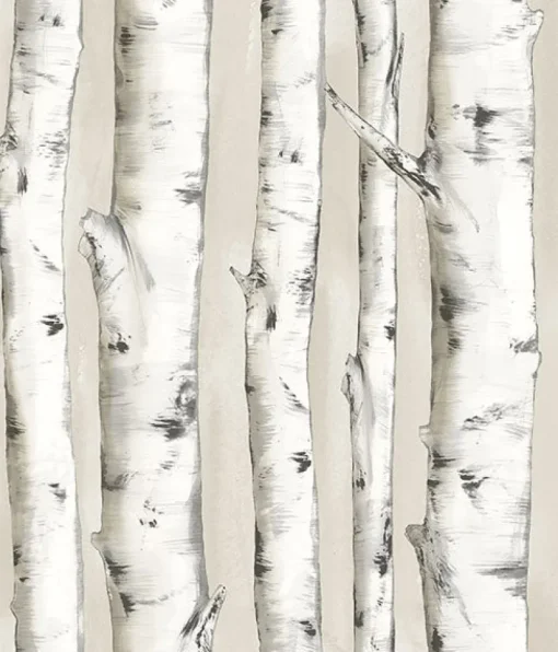 Brewster 3118-12601 Pioneer Off-White Birch Tree Wallpaper