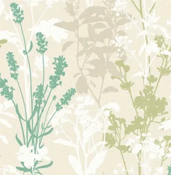 Brewster 2814-24573 Pippin Green Wild Flowers Wallpaper