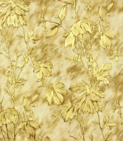 Brewster 2871-88742 Portofino Gold Cow Leaves Wallpaper