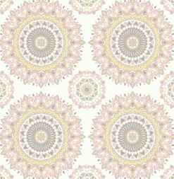 Brewster 2766-001805 Priya Blush Medallion Wallpaper