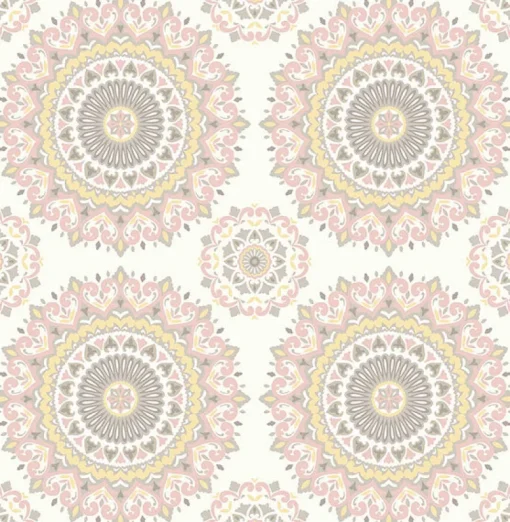 Brewster 2766-001805 Priya Blush Medallion Wallpaper
