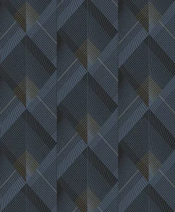 Brewster 4020-96701 Raoul Navy Fanning Diamonds Wallpaper
